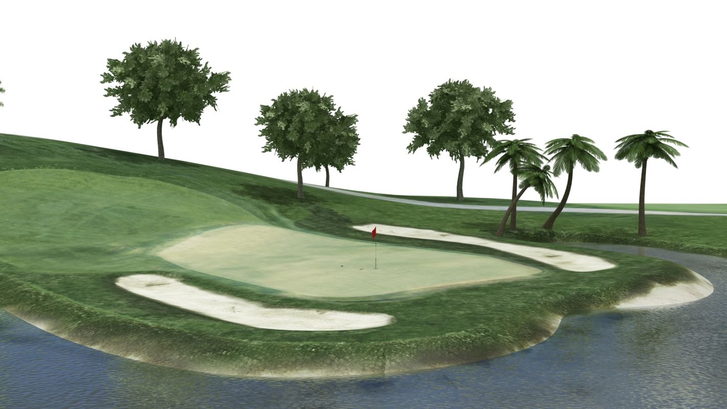 3D golf course rendering.