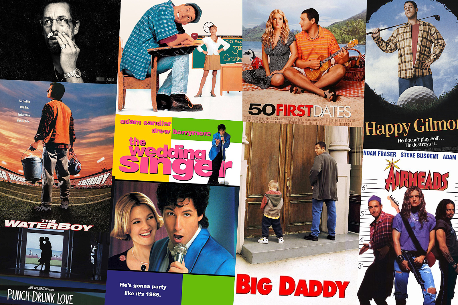 Adam Sandler performance collage