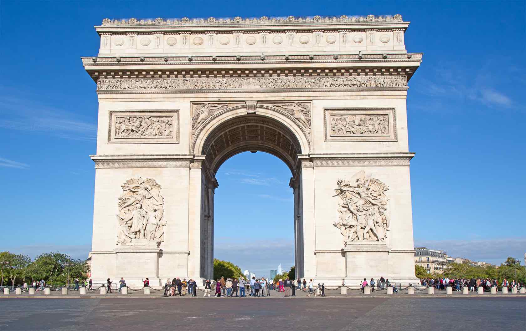 arc de triomphe aerial views