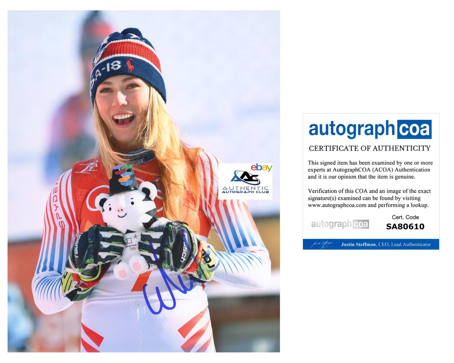 authentic Mikaela Shiffrin autograph