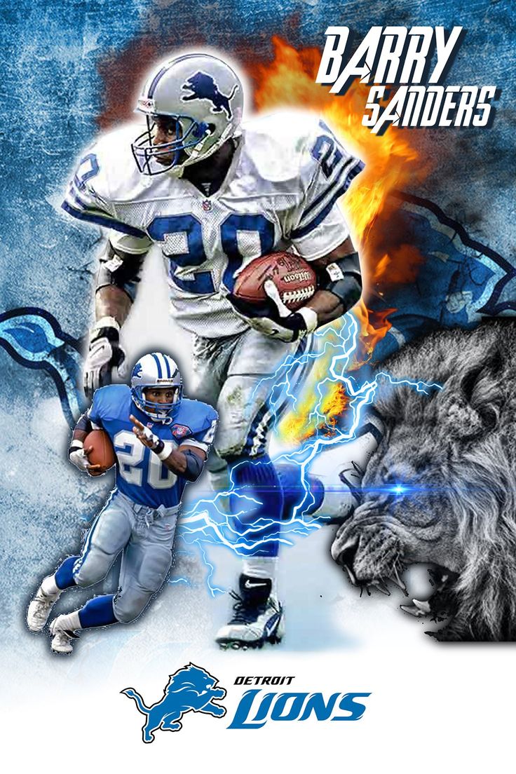 Barry Sanders football artwork