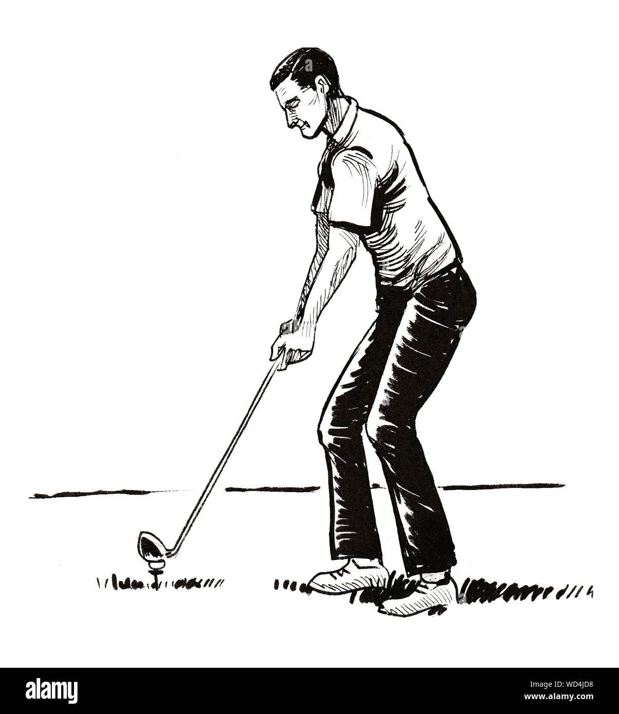 black and white golf art