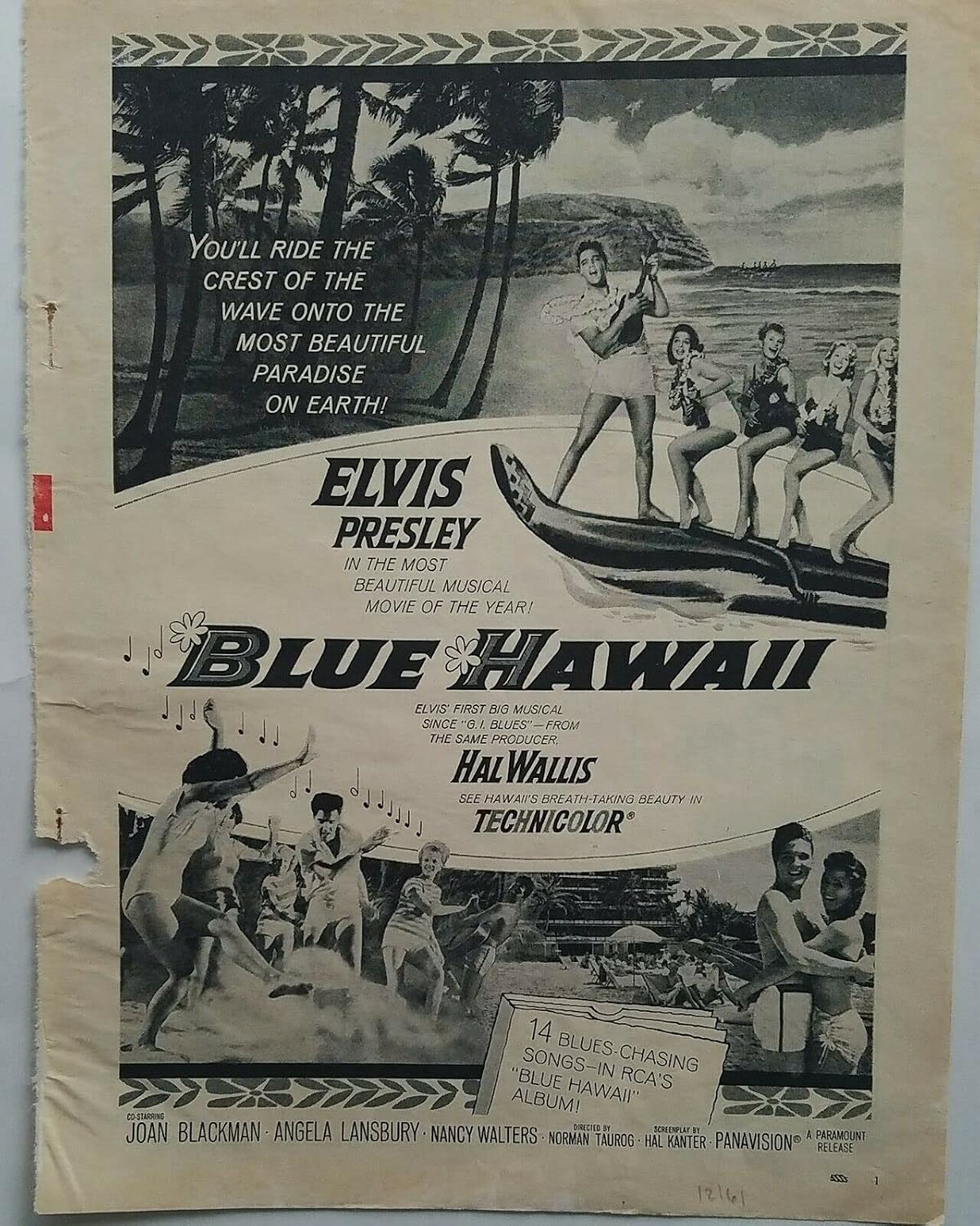 Blue Hawaii poster wall decor