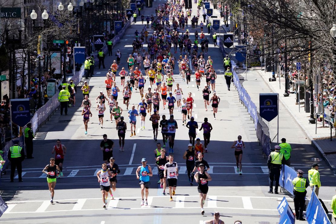 Boston Marathon finish line pictures