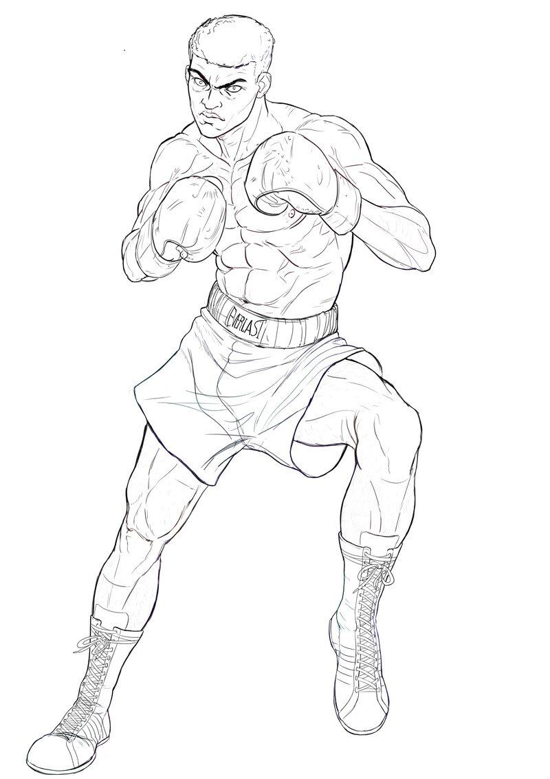 boxing legend coloring