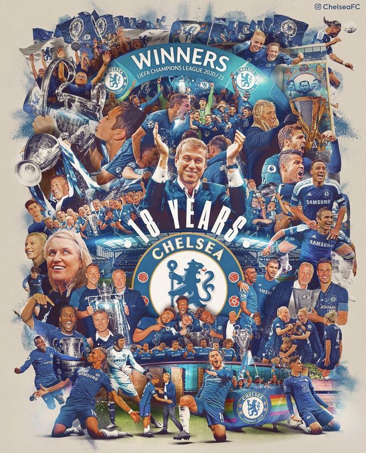 Chelsea merchandise posters.