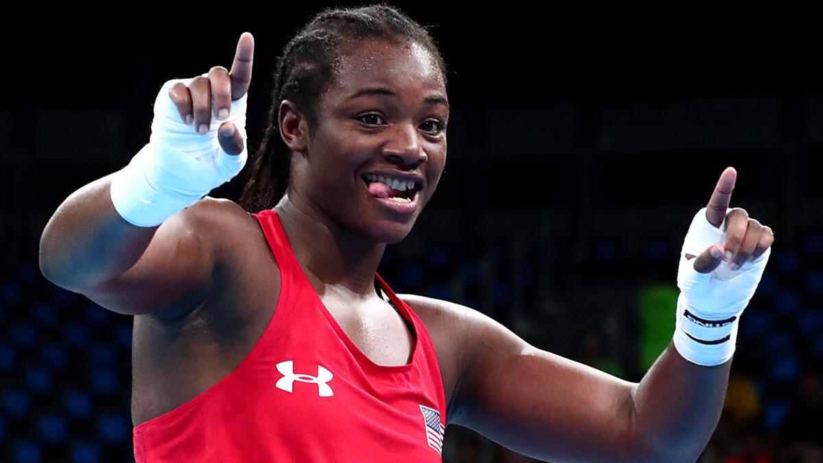 Claressa Shields in action shots