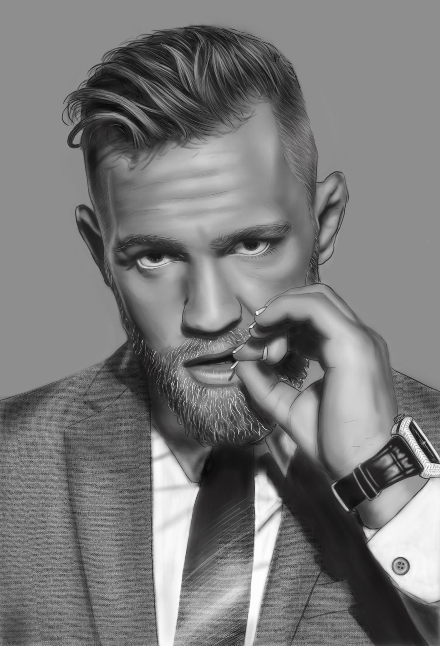 conor mcgregor black and white 0047