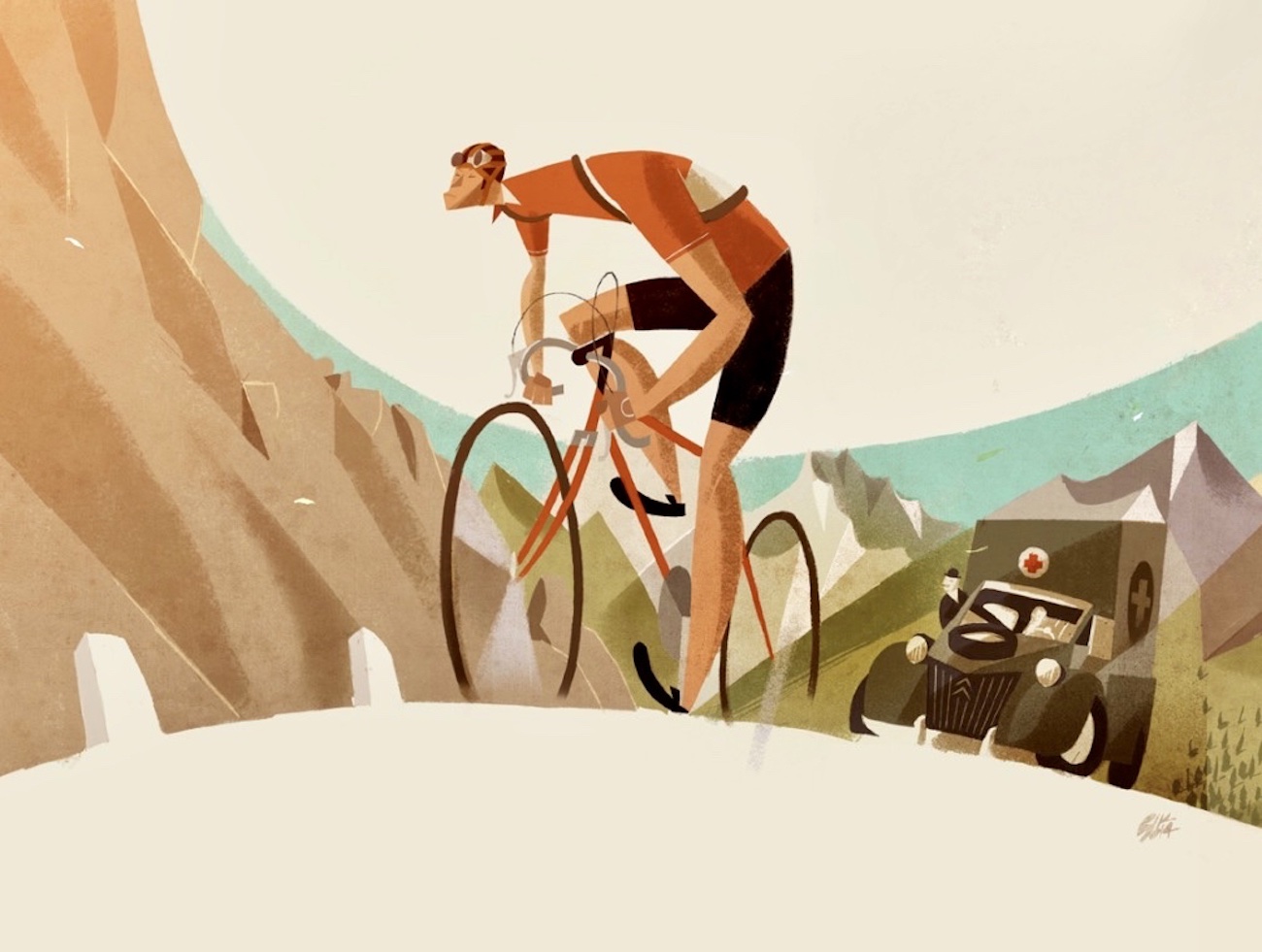 cycling illustrations