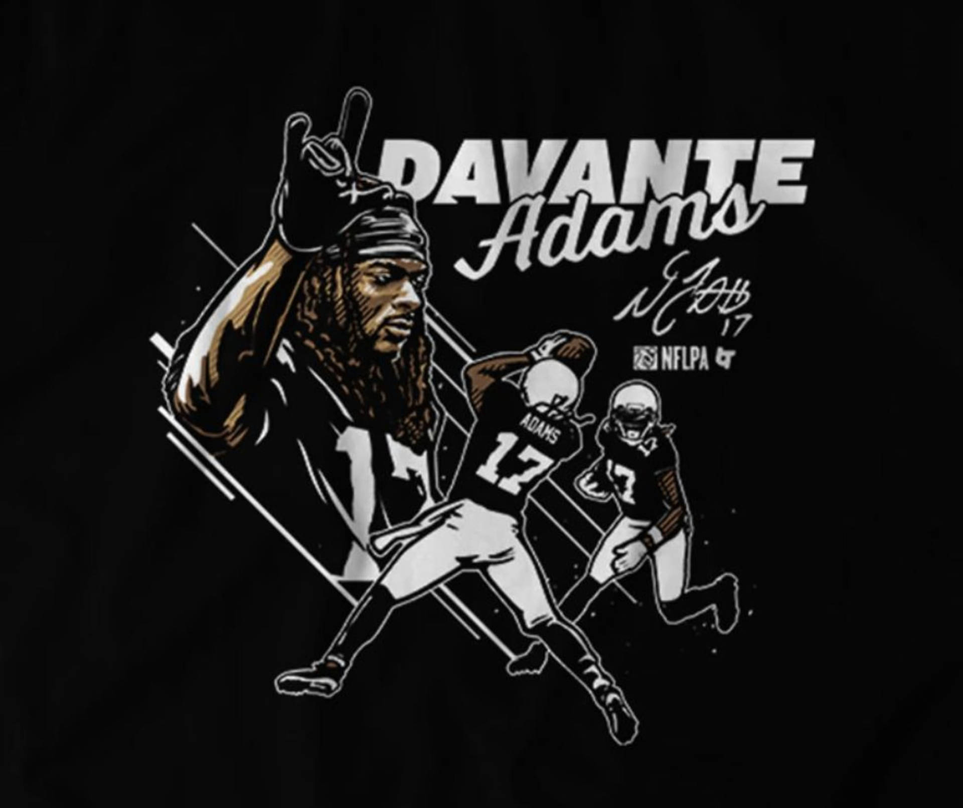 Davante Adams outline drawing.