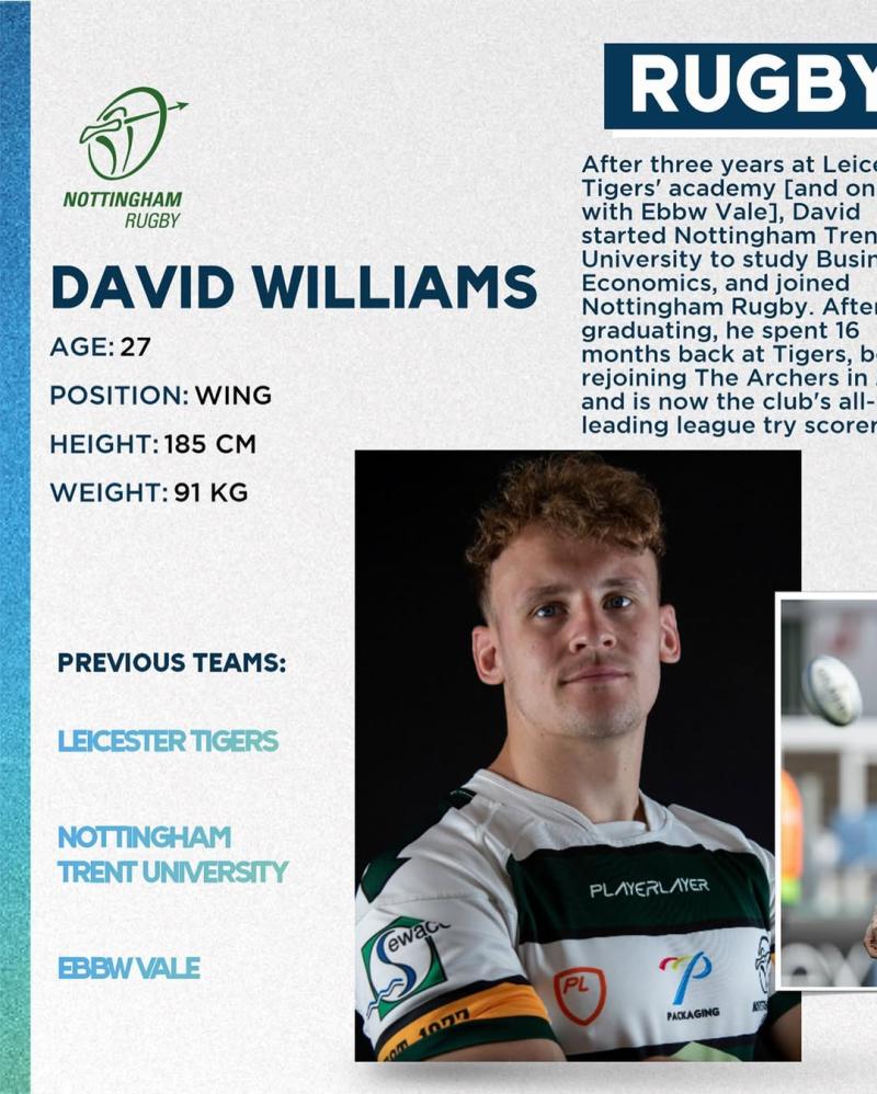 David Williams rugby career