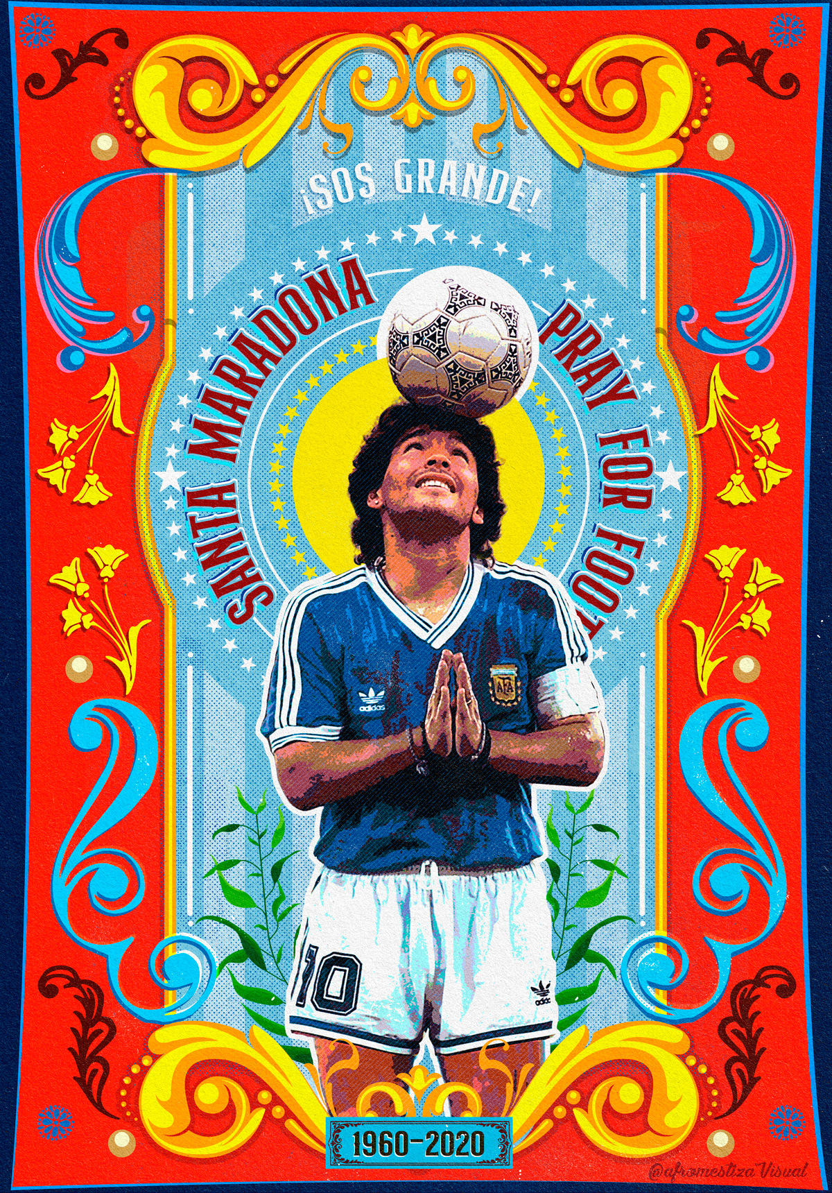 diego maradona hand of god wc 1986 print 0088