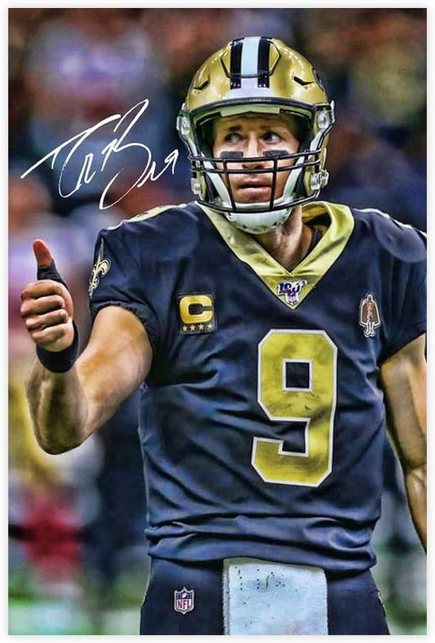 Drew Brees signed print.