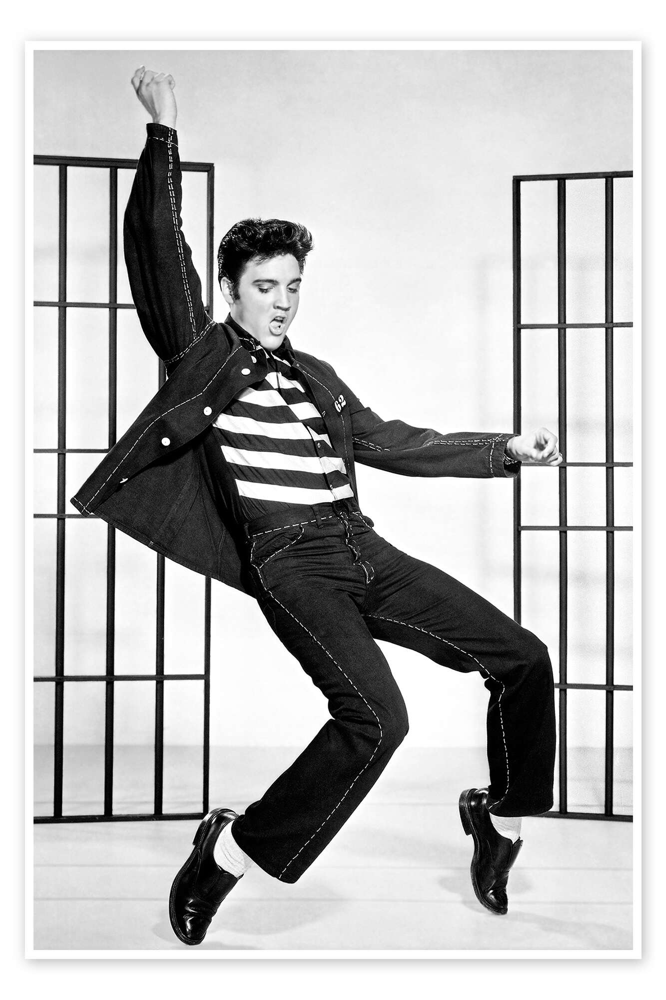 black and white elvis