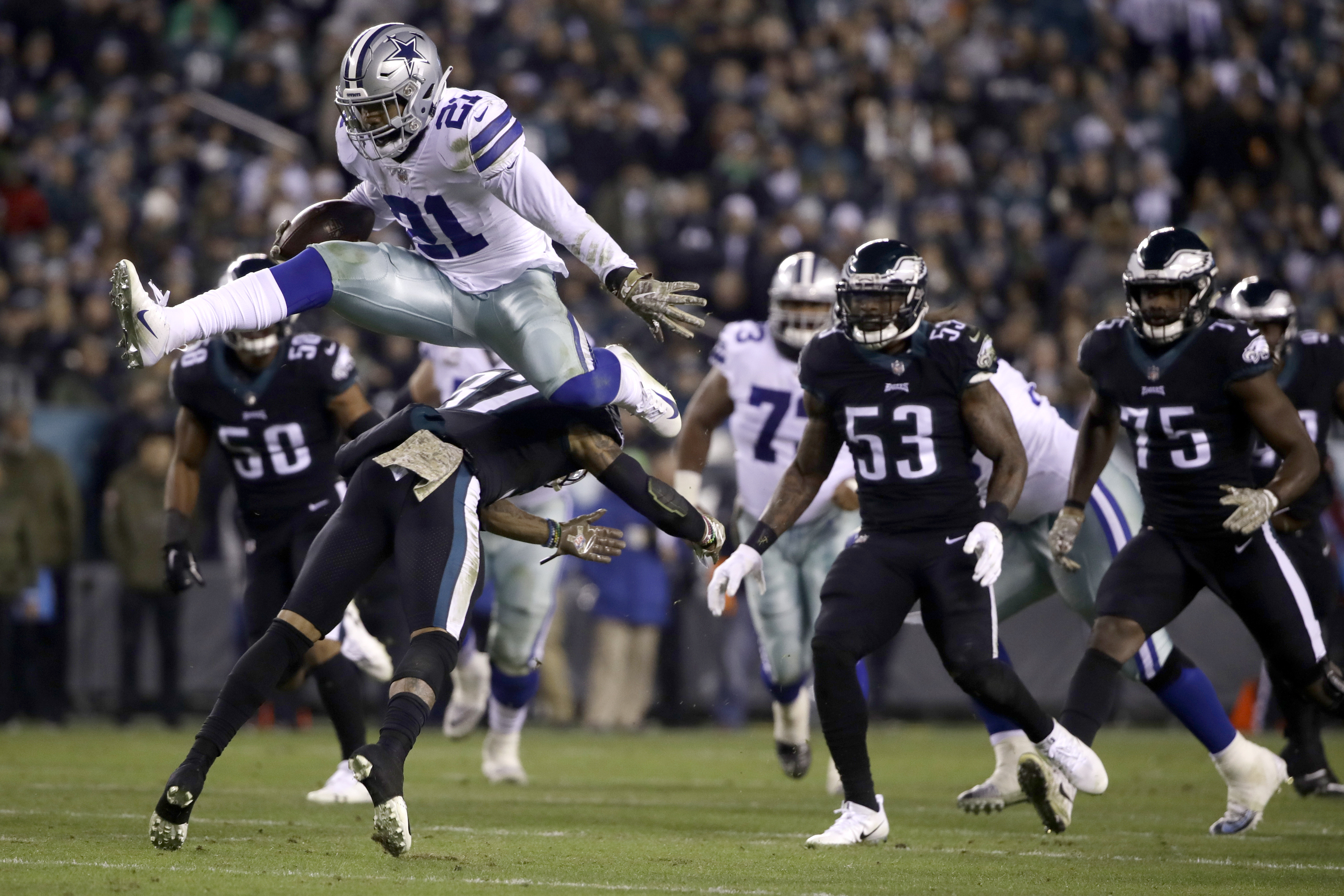 Ezekiel Elliott vs Eagles stats