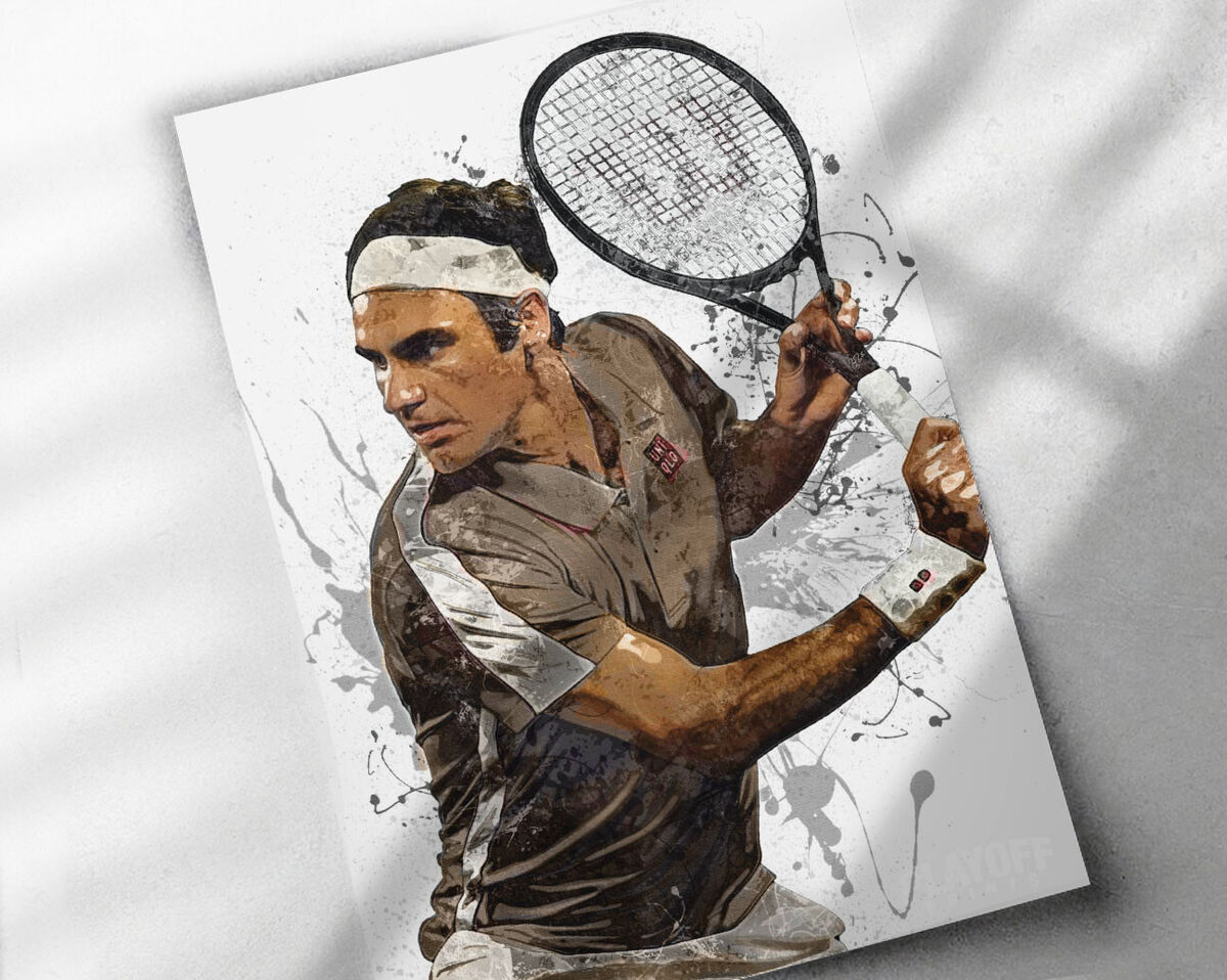 Federer action shot poster