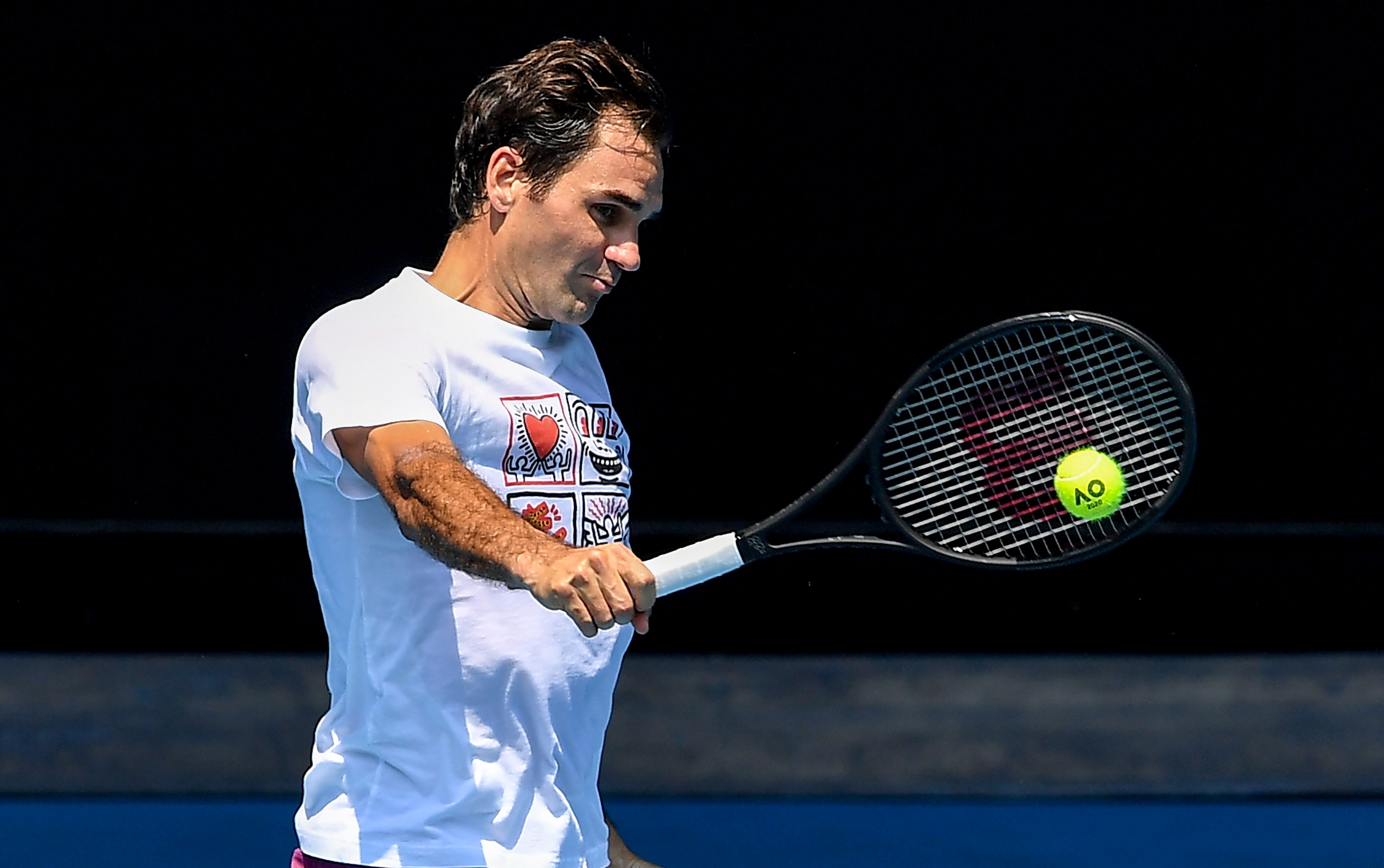 Federer practice session highlights