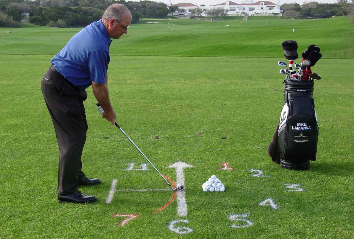 front view golf swing