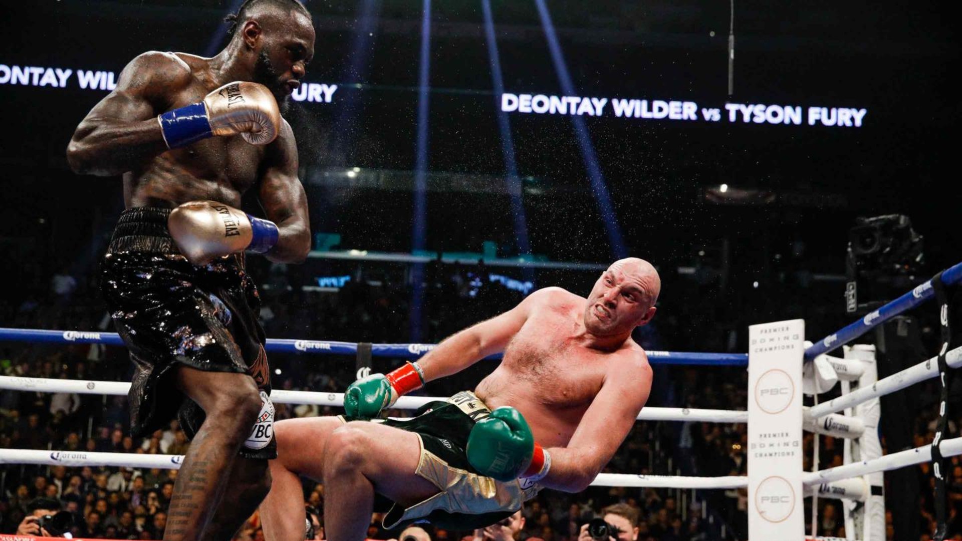 Fury knocked down