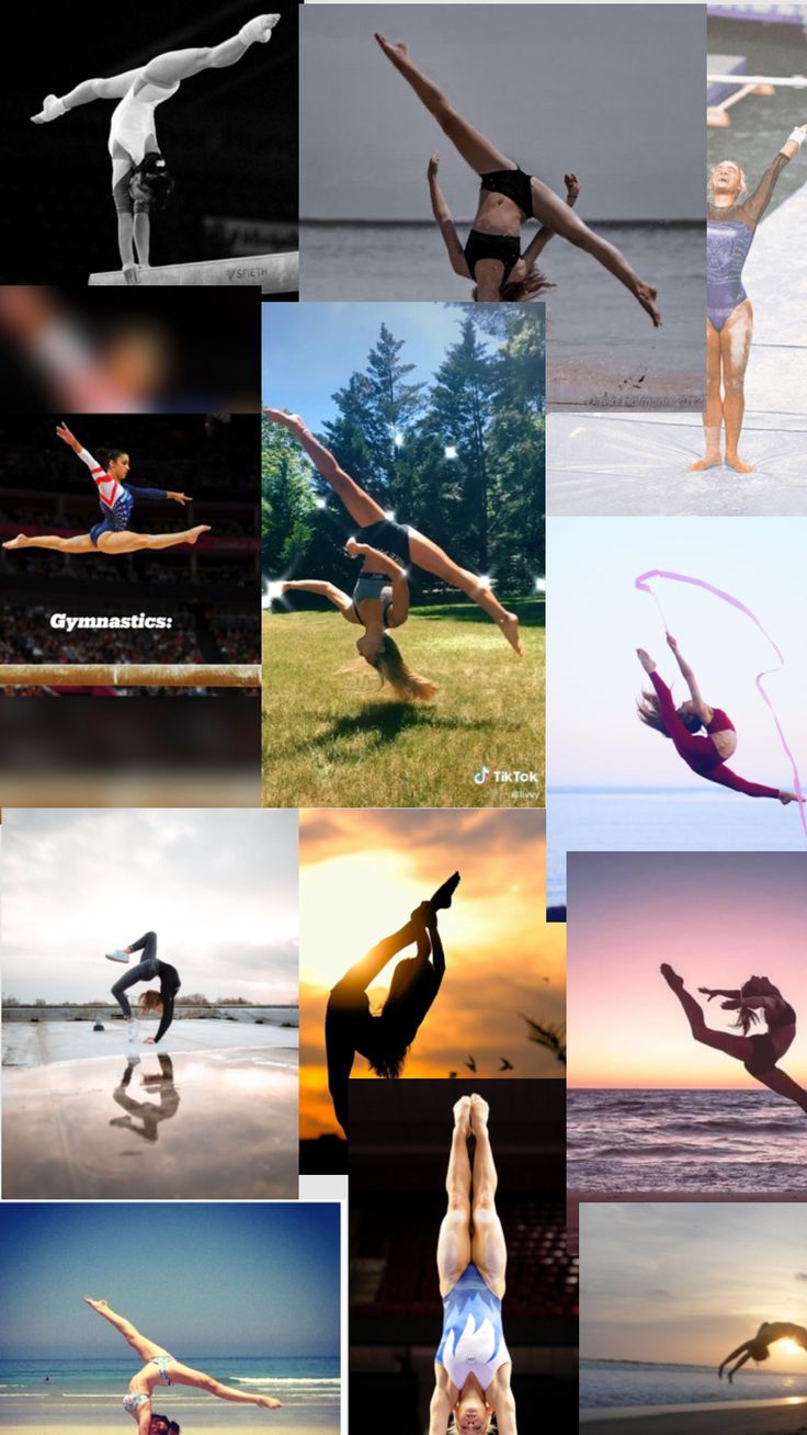 gymnastics athletes collage