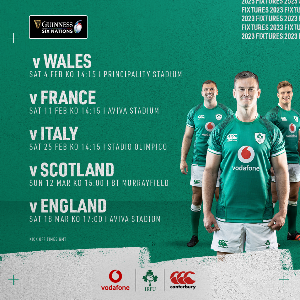 Ireland Six Nations 2023 schedule