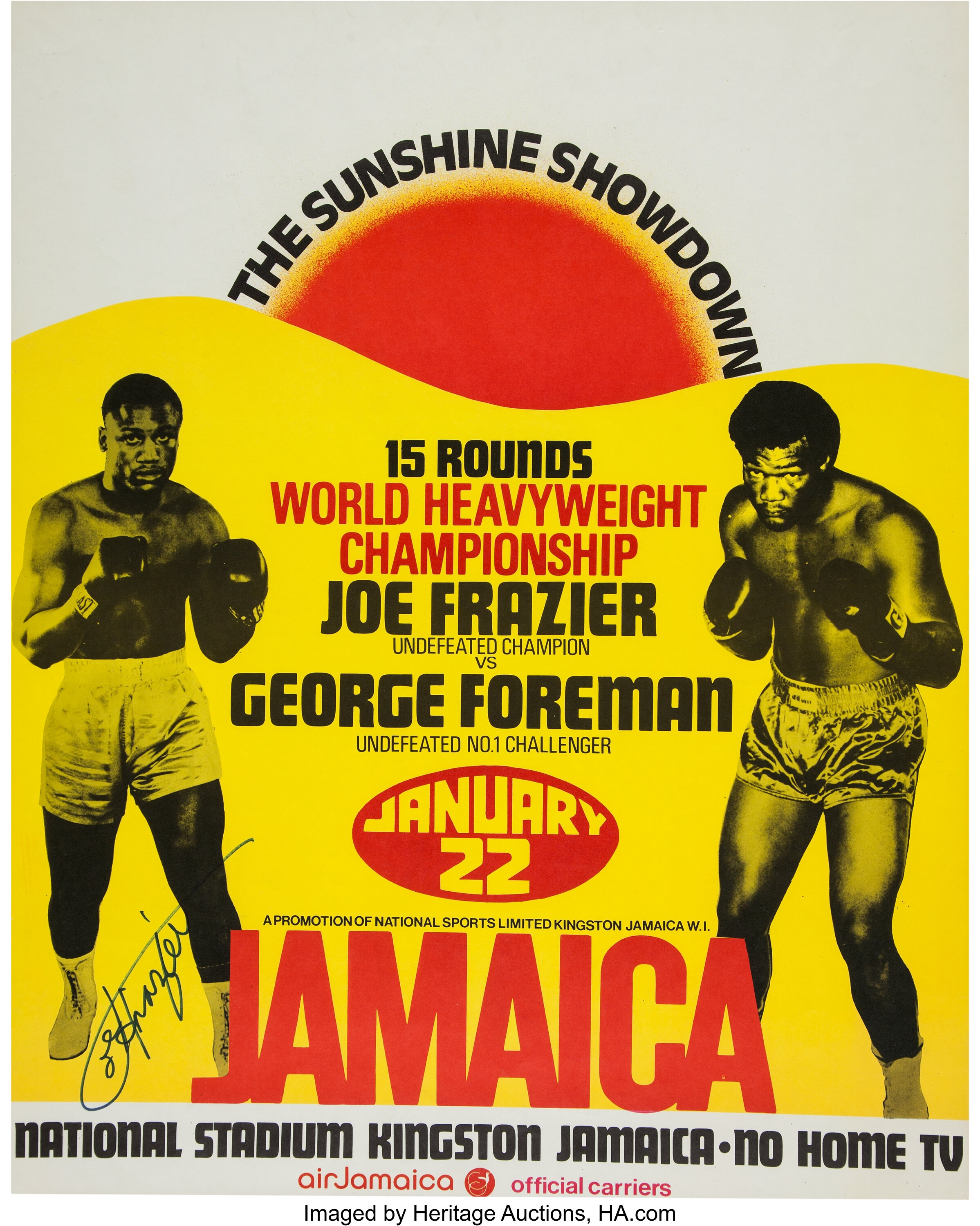 Joe Frazier signed poster