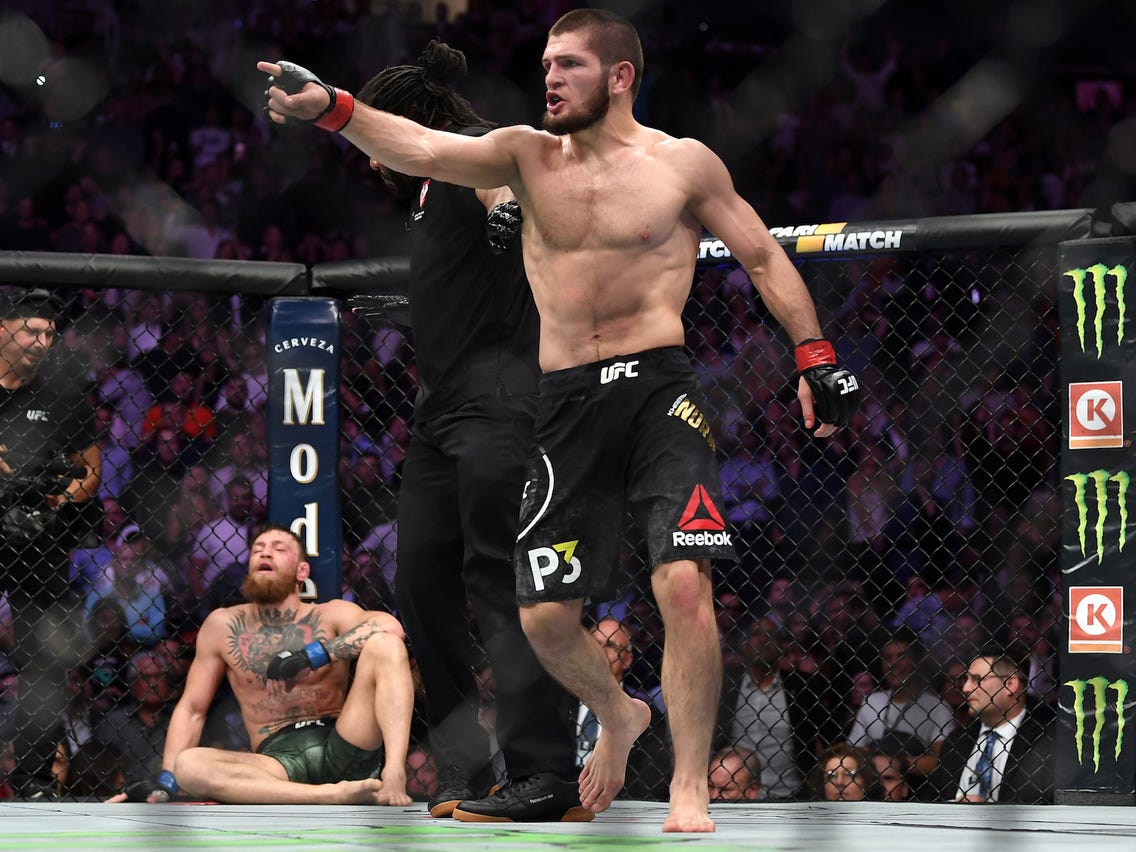 Khabib McGregor post-fight reactions.