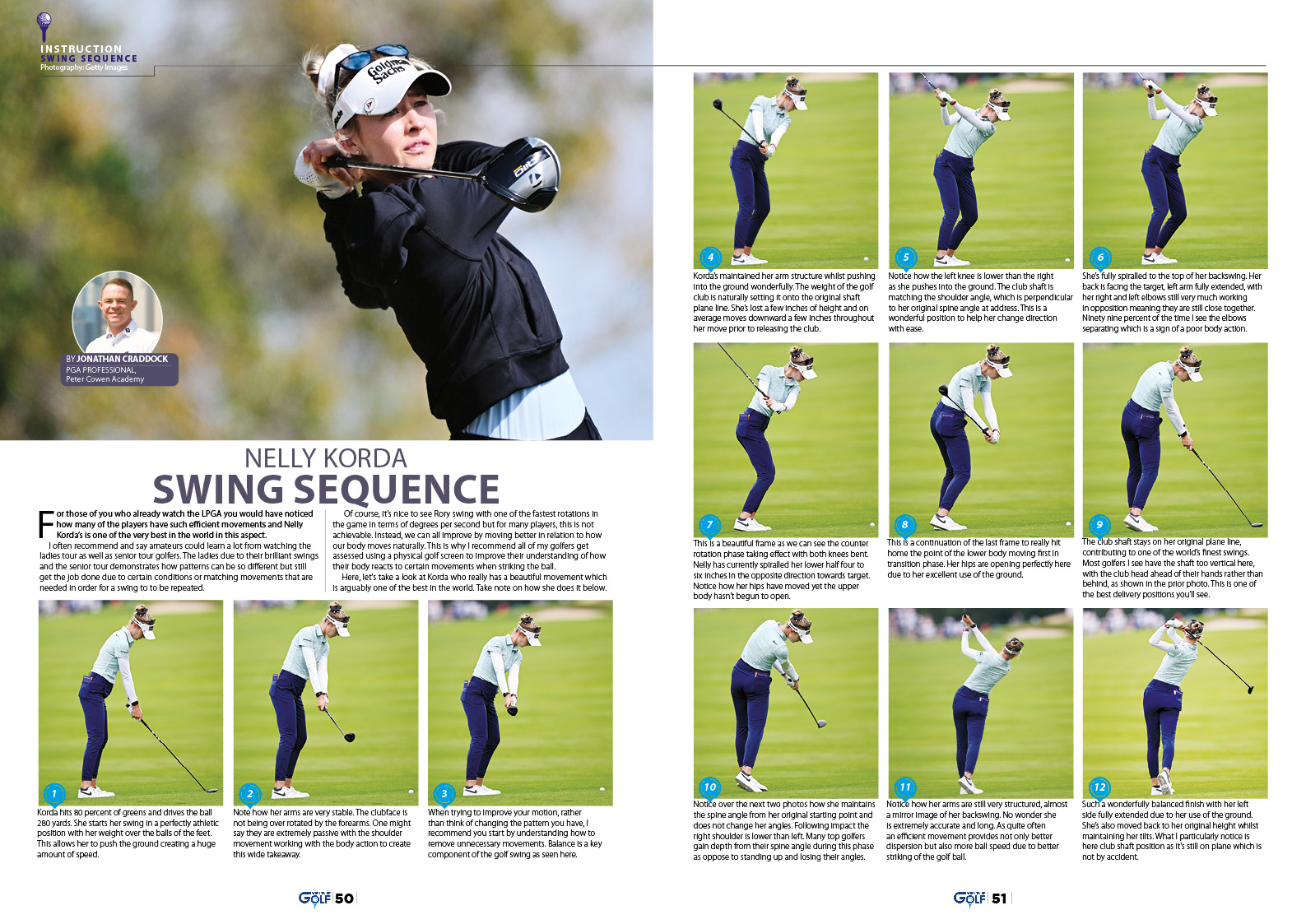 Korda golf performance techniques.