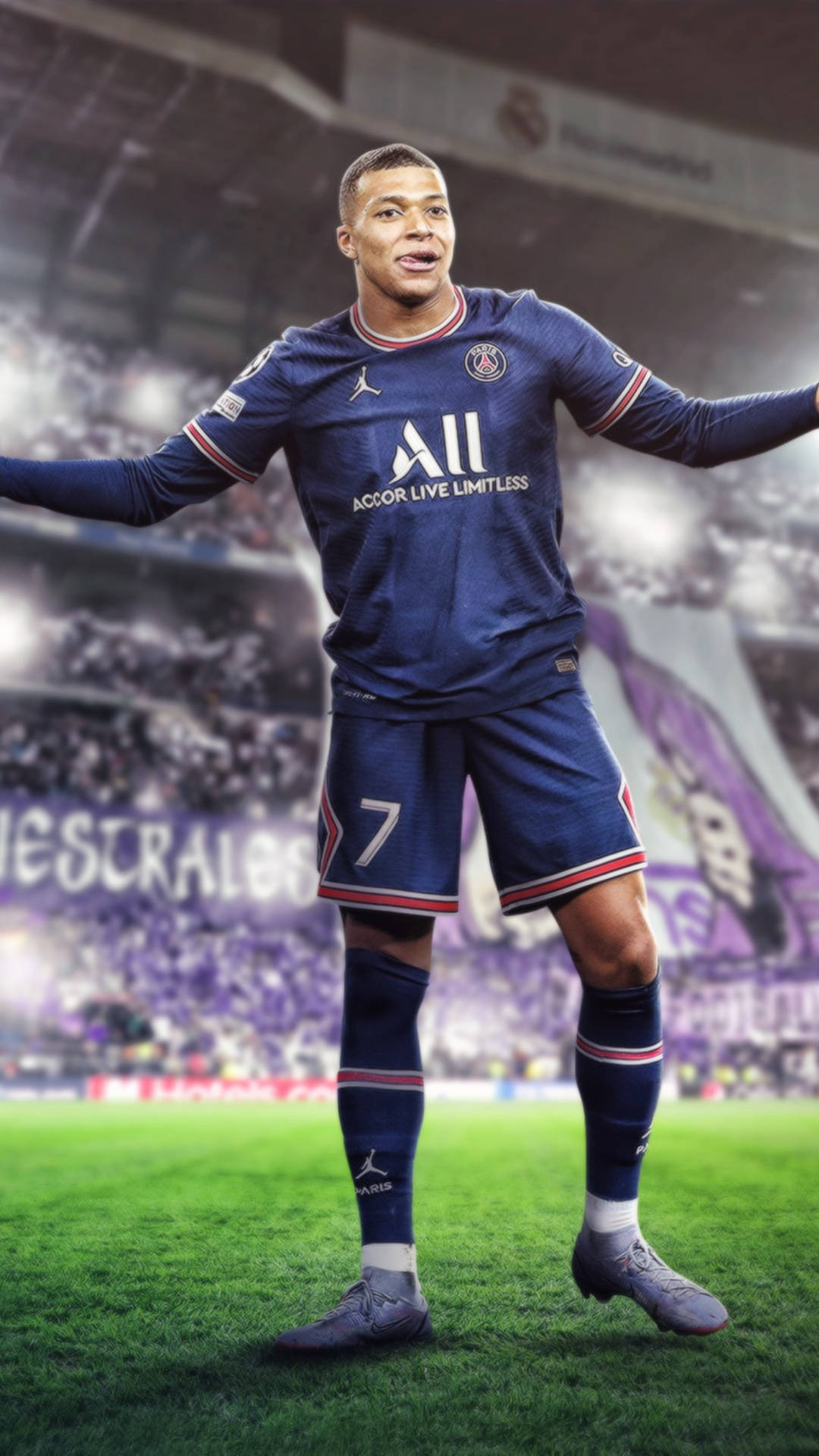 Kylian Mbappé vector art.