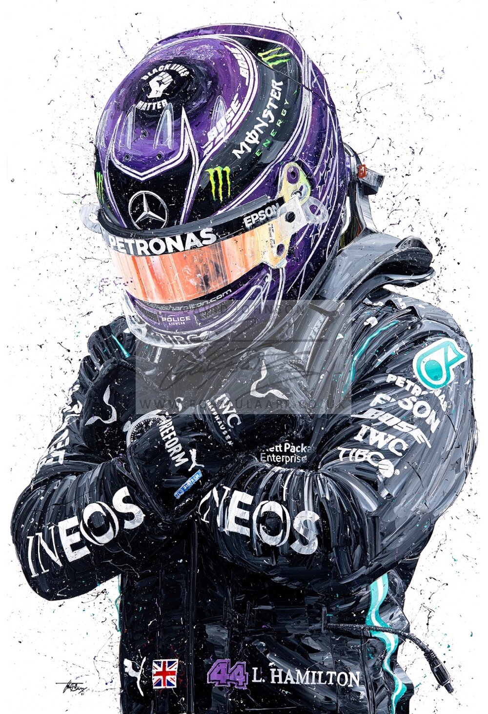 Lewis Hamilton illustrated portrait