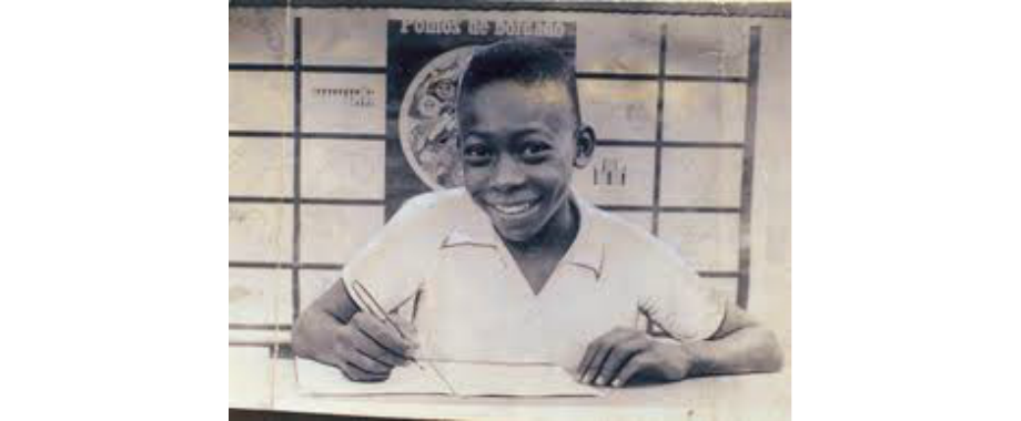 little Pele soccer player.