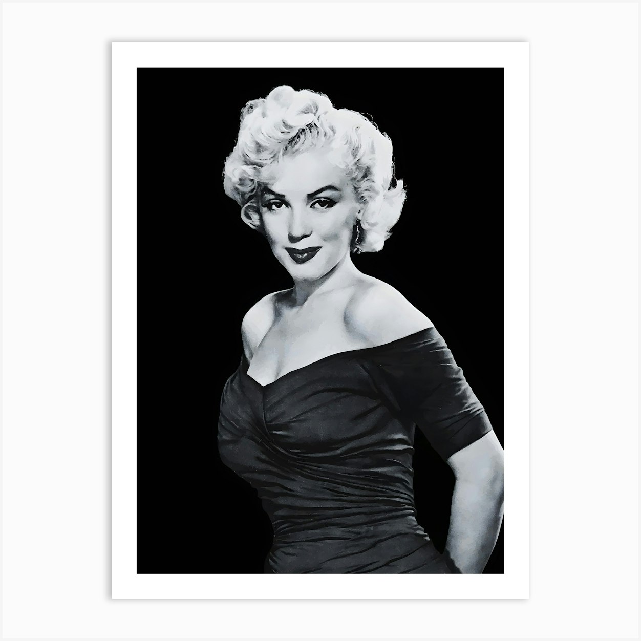 marilyn monroe black and white dress 0021