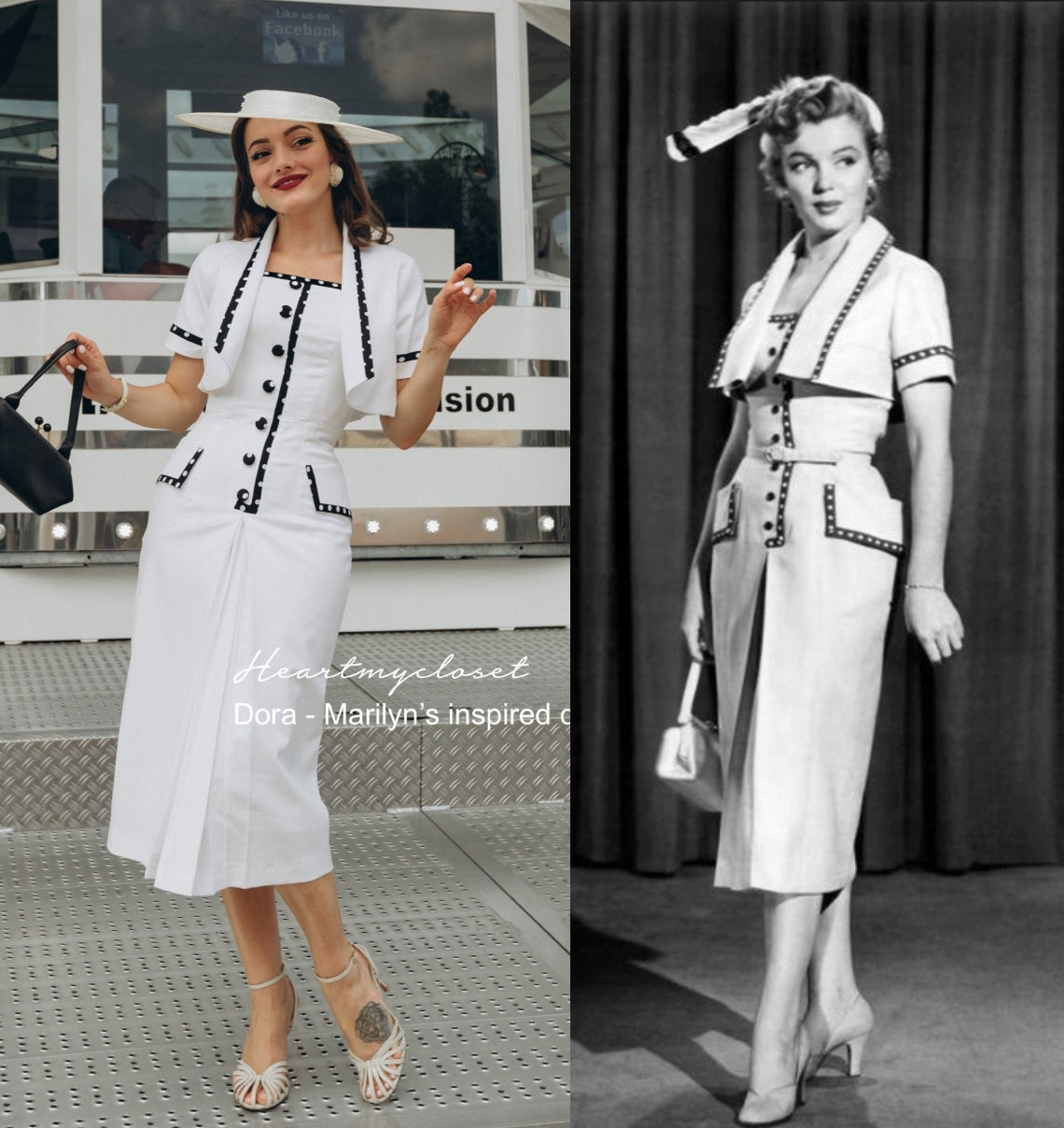 marilyn monroe black and white dress 0030