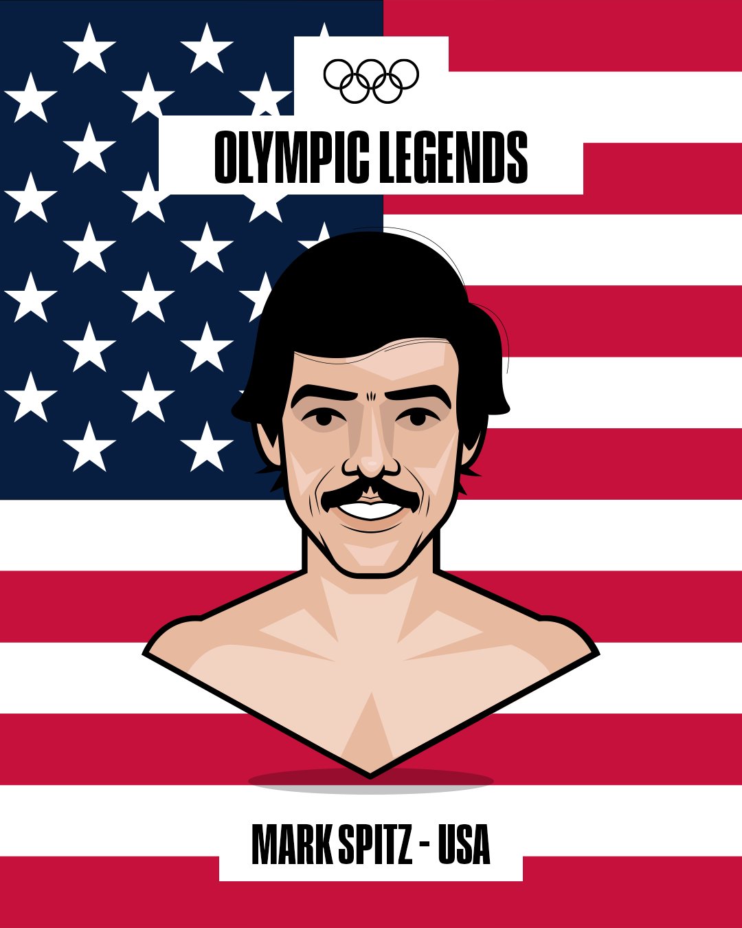 mark spitz poster with medals 0030