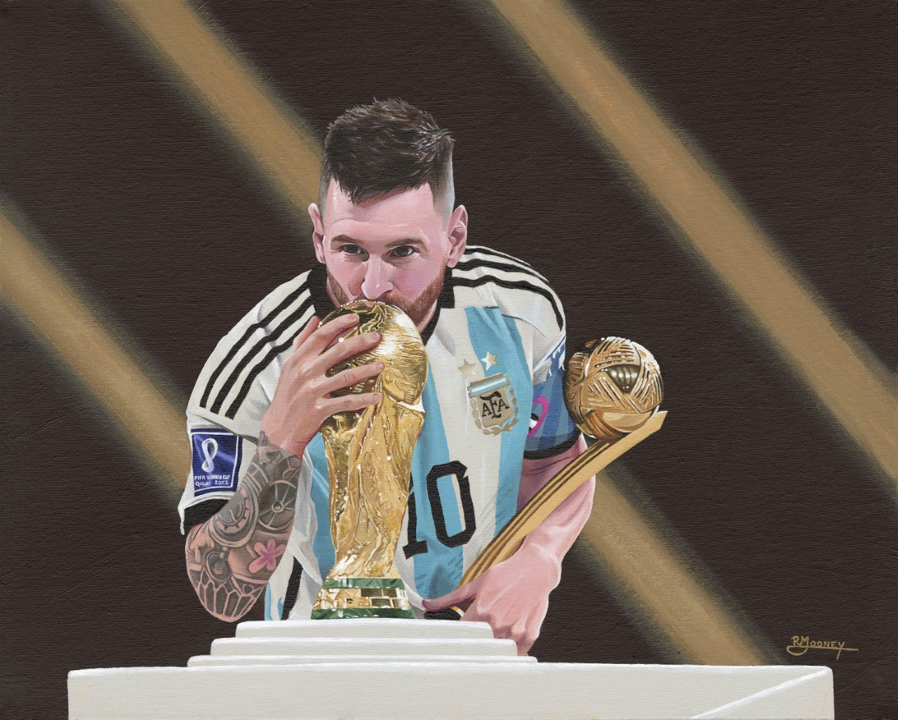 messi celebrating world cup