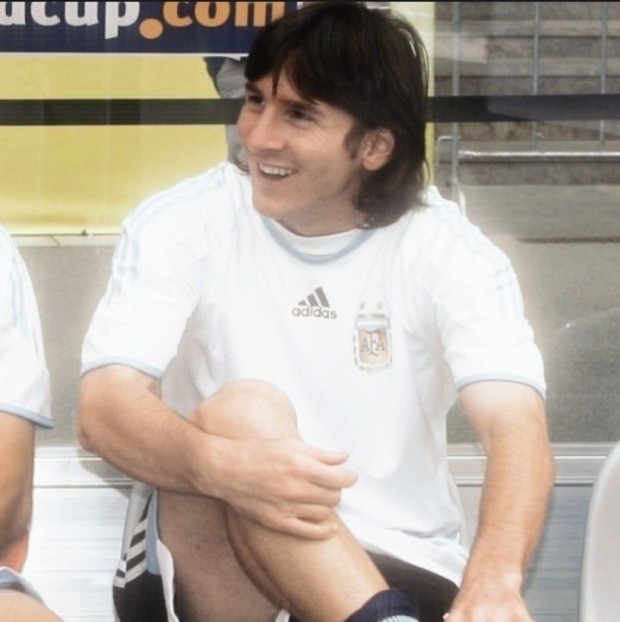 Messi first football pictures
