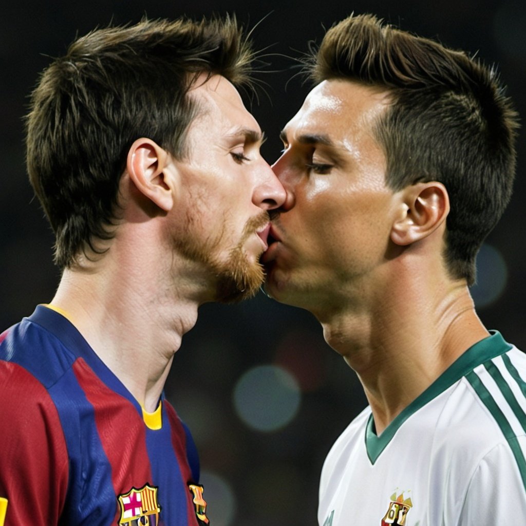 messi kisses his son