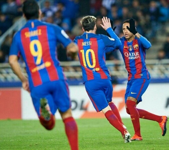 messi neymar suarez collaboration