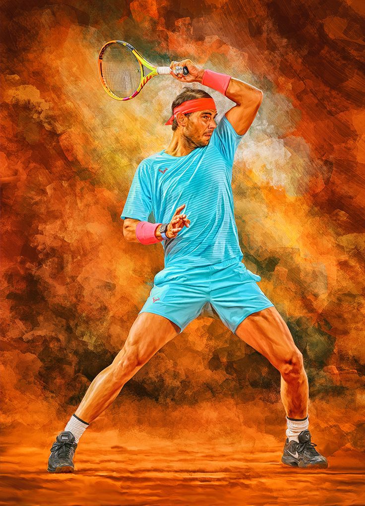 Nadal tennis player print