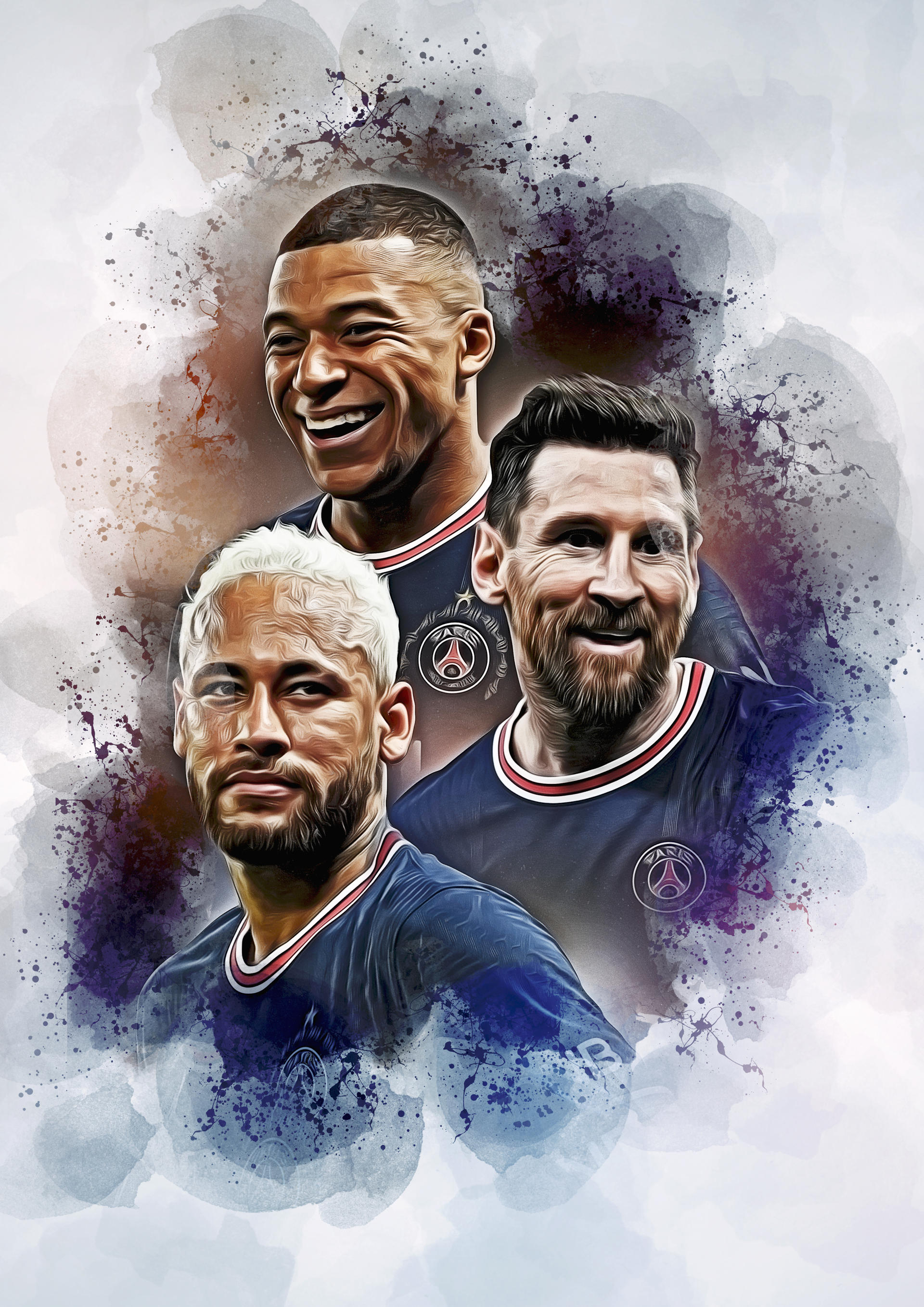 neymar and mbappe and messi 0043