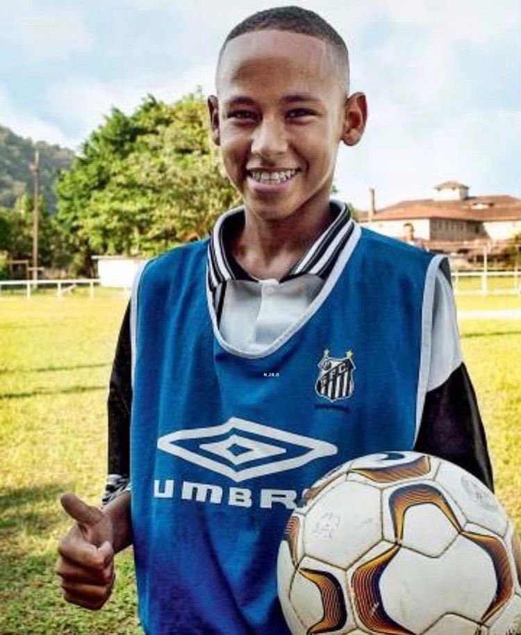 Neymar training as a child