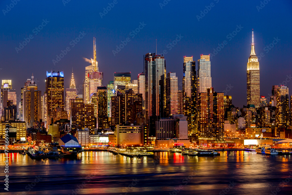 NYC skyline night view