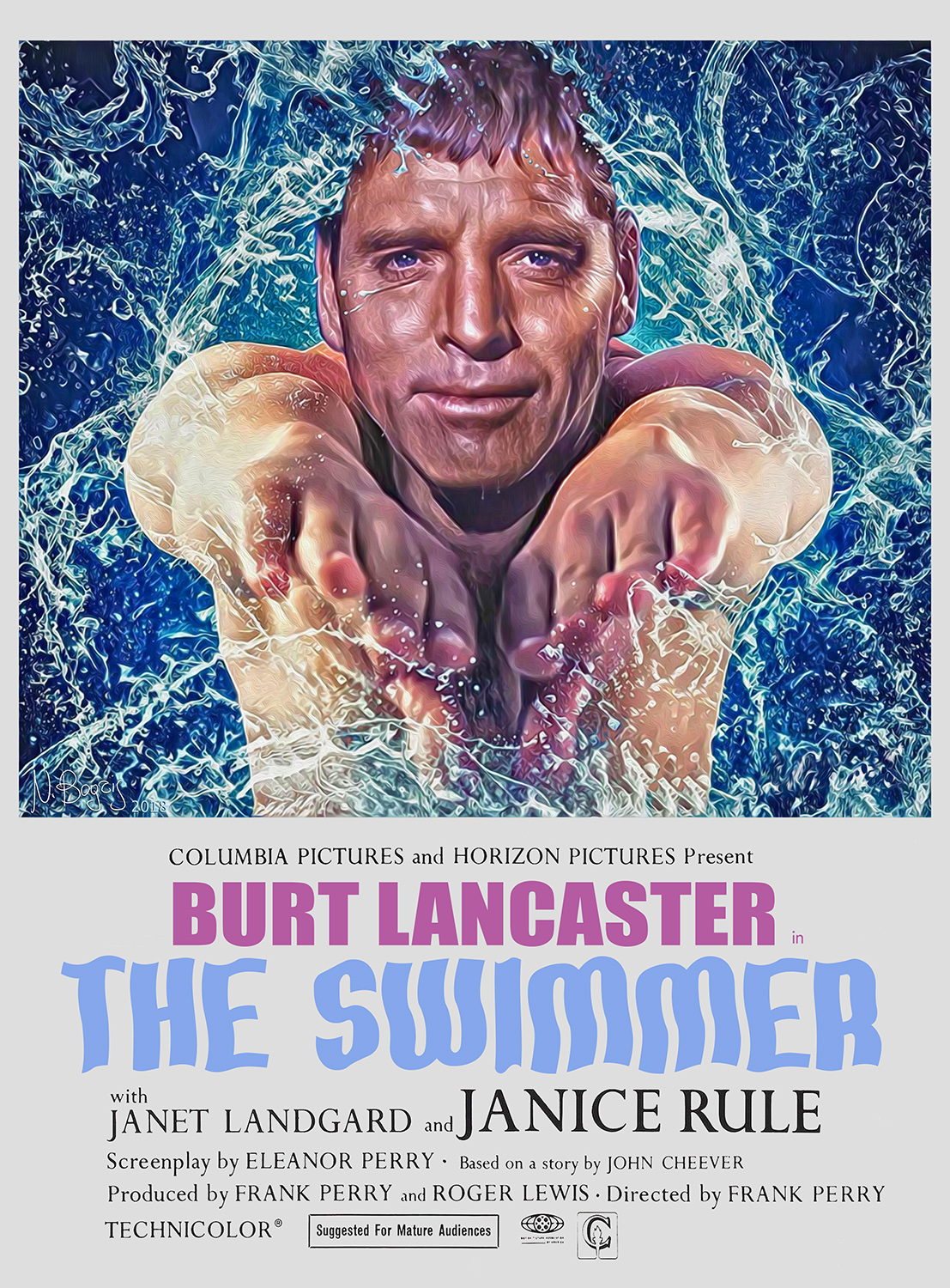 Olympic swimmer art