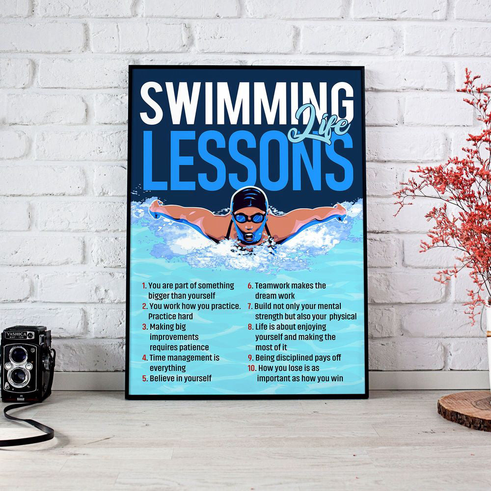 Olympic swimming posters.