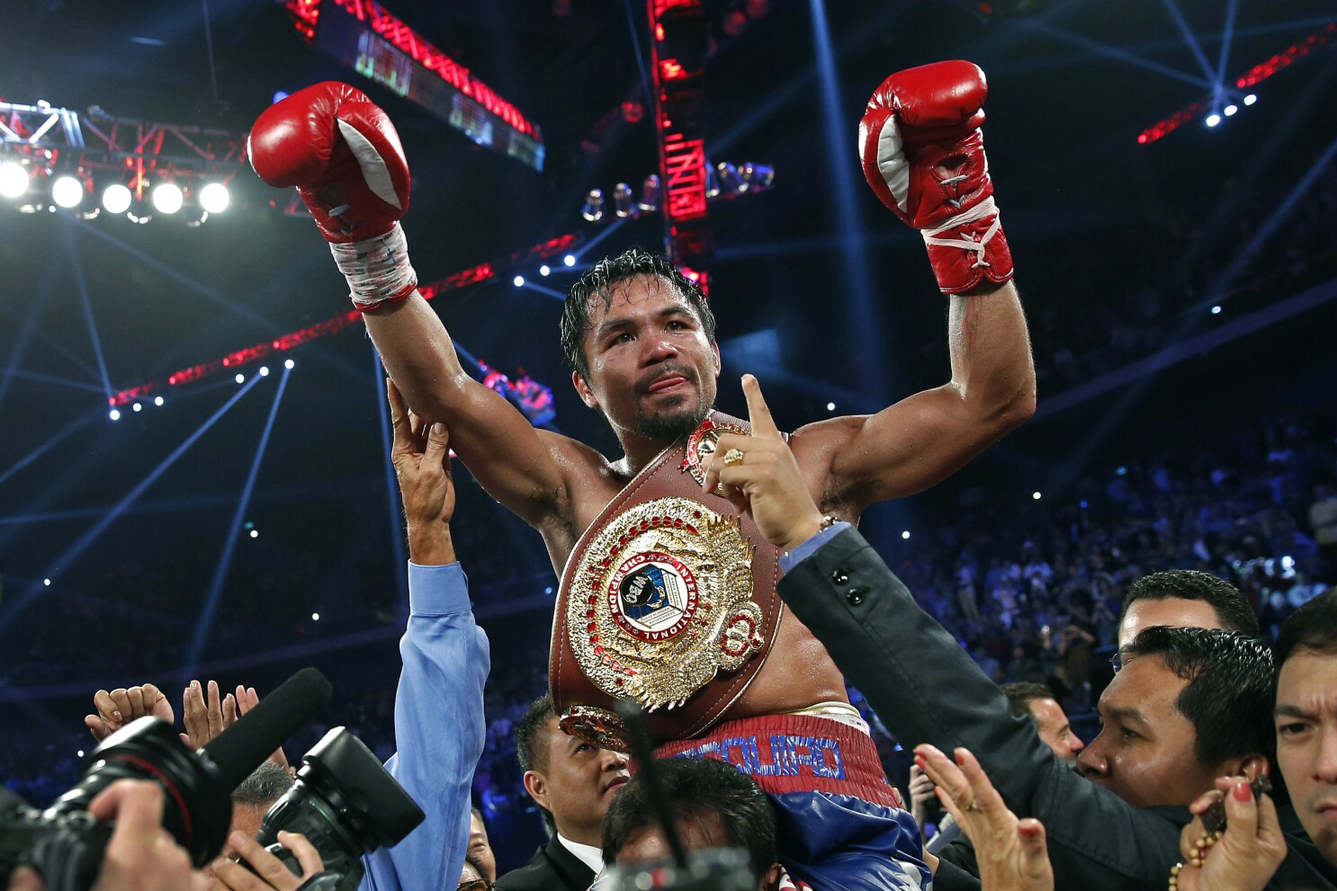 Pacquiao championship belts