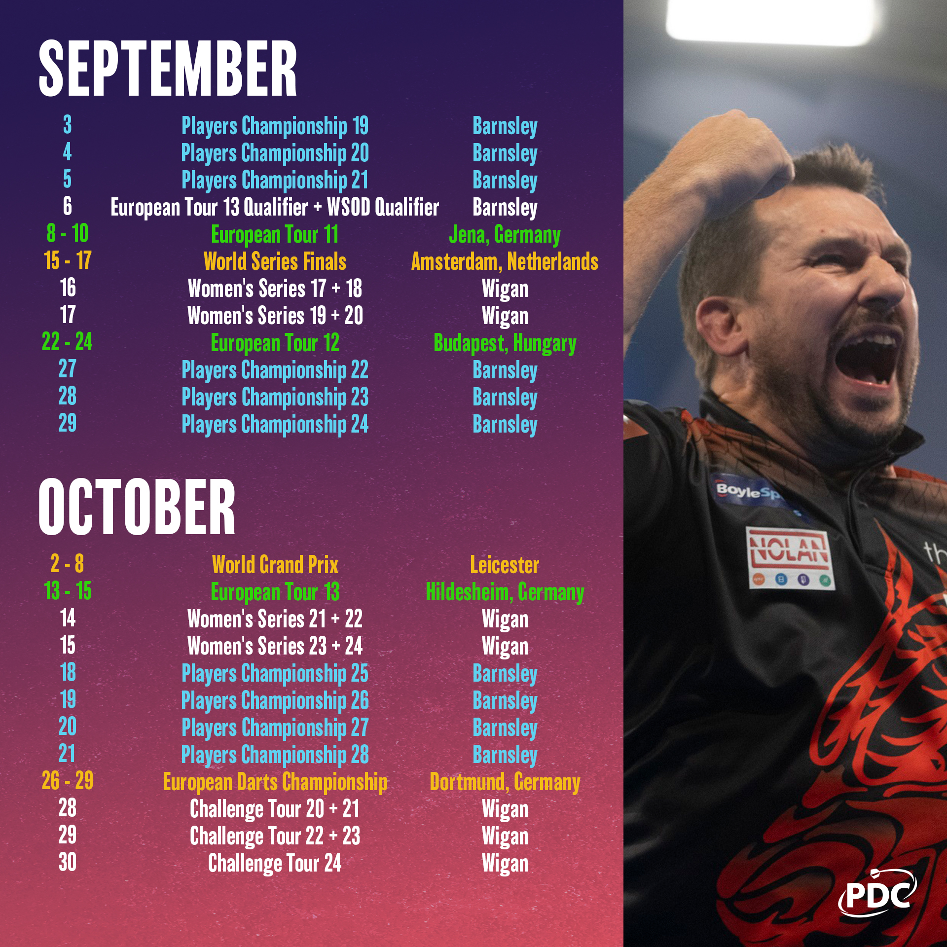 PDC Schedule 2023
