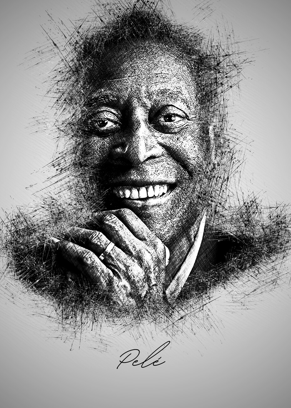 pele black and white photo 0014