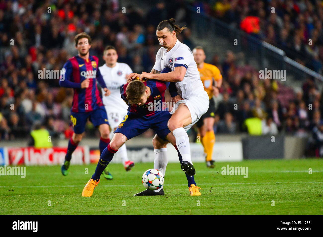 Pique Ibrahimovic rivalry photos