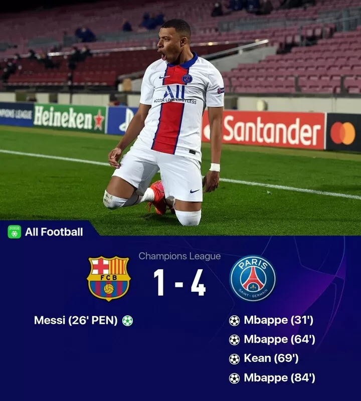 PSG vs Barcelona match history