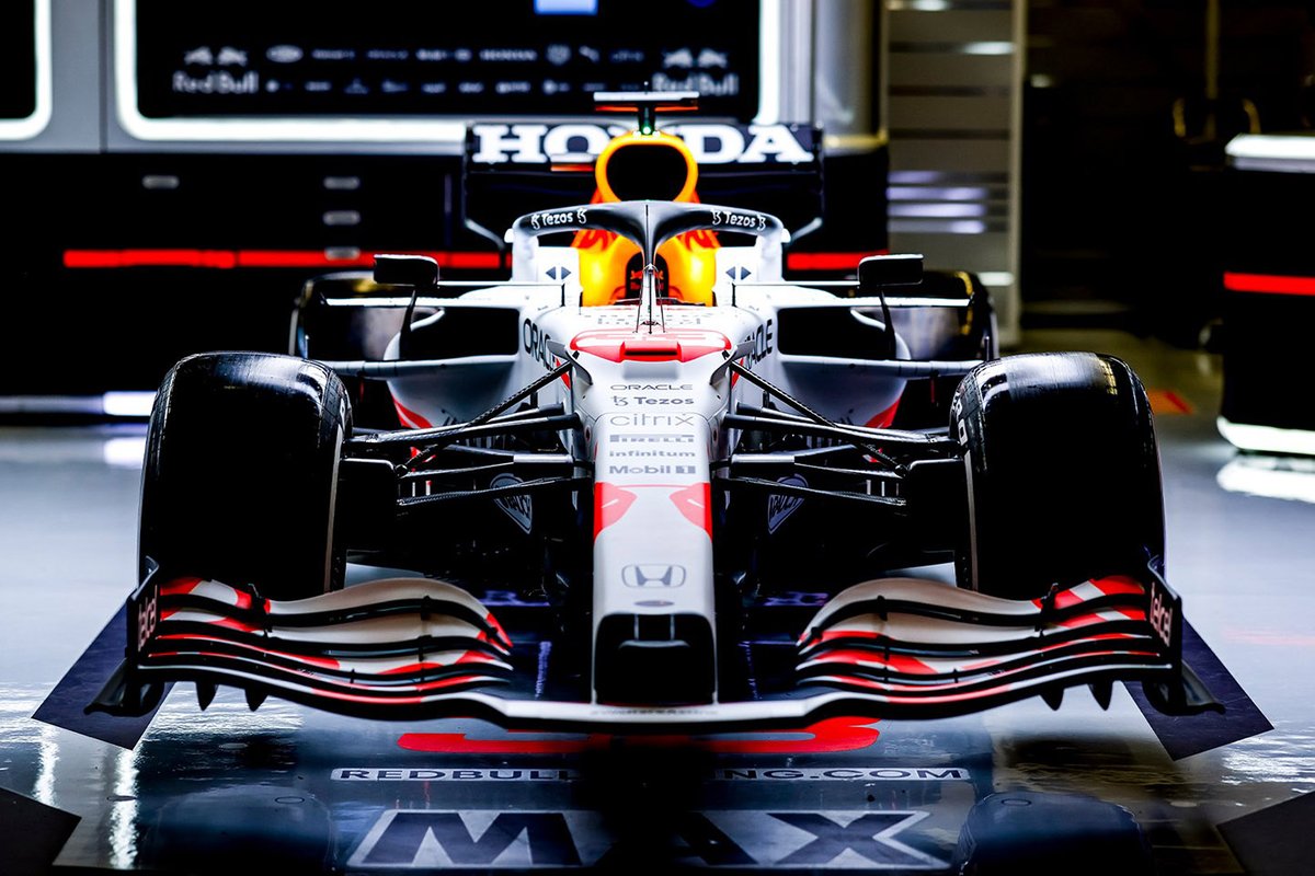 red bull racing white car